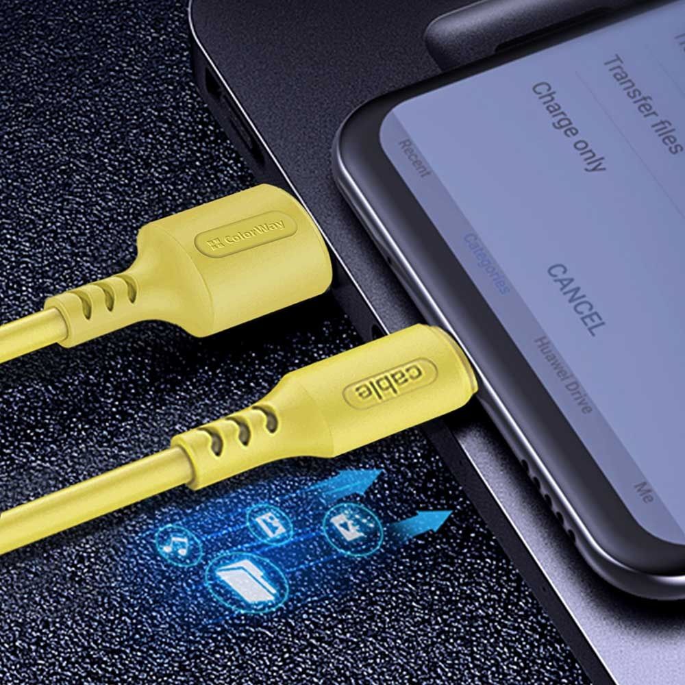 ColorWay USB to MicroUSB (soft silicone) 2.4A 1m Yellow