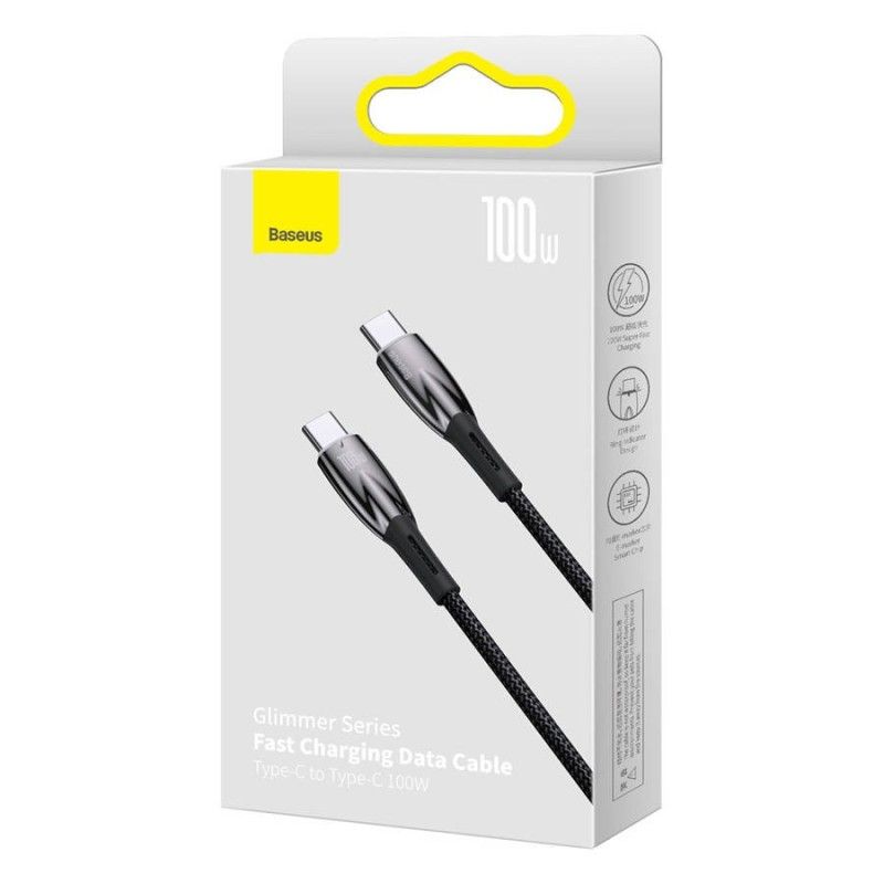 Baseus Glimmer USB-C USB-C Cable 2m Black