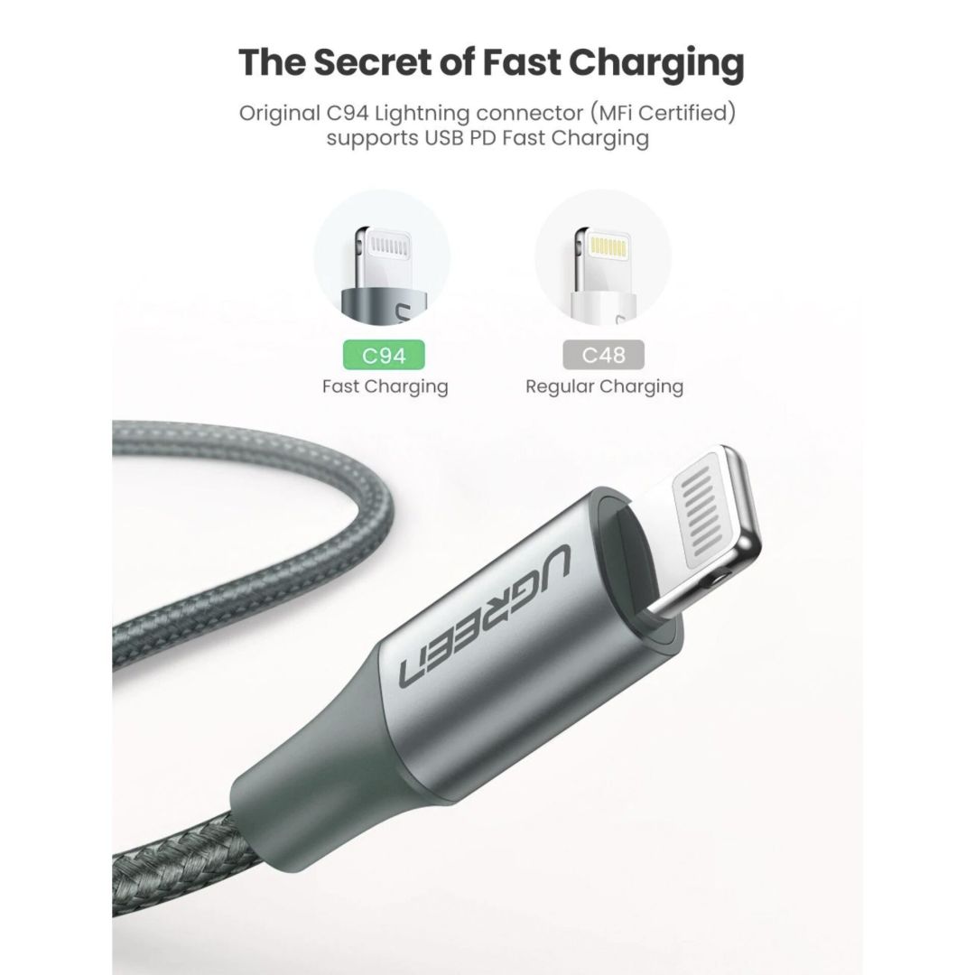 UGREEN Lightning to Type-C Cable 1m Black