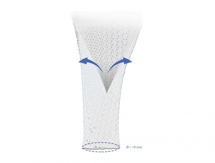 DeLock Braided Sleeving with Hook-and-Loop Fastener 5x19mm White