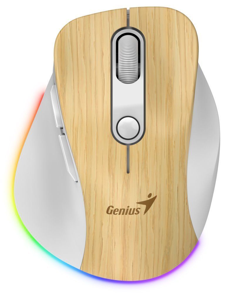Genius Ergo 9000S Pro Wireless Bluetooth Mouse Pine Wood