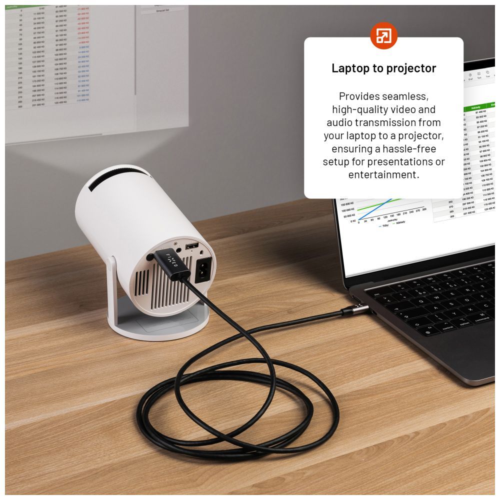 FIXED videó kábel USB-C/HDMI USB-C 3.1 Gen 2 18Gbps HDMI 2.0 4K60Hz 2m, szürke