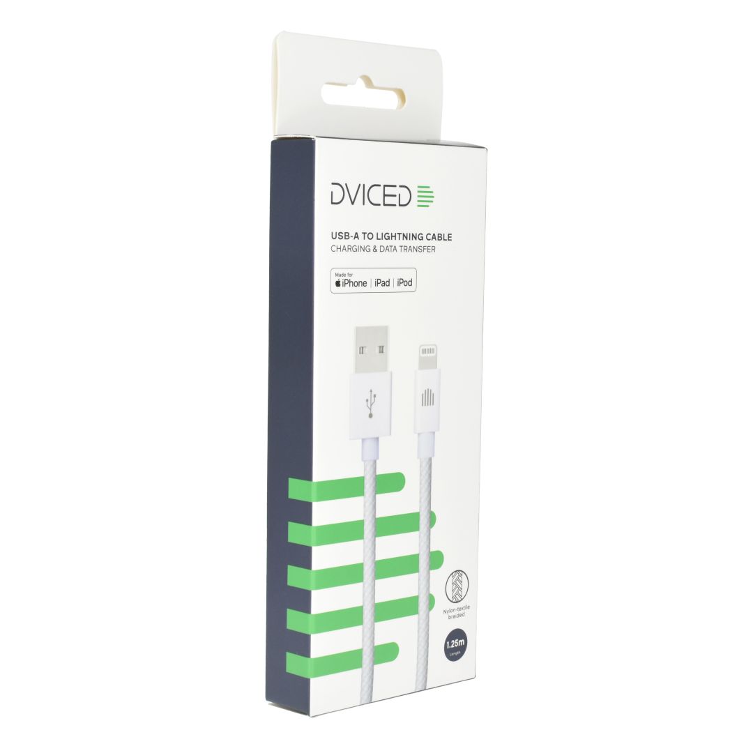 Dviced USB-A to Lightning cable 1,25m White