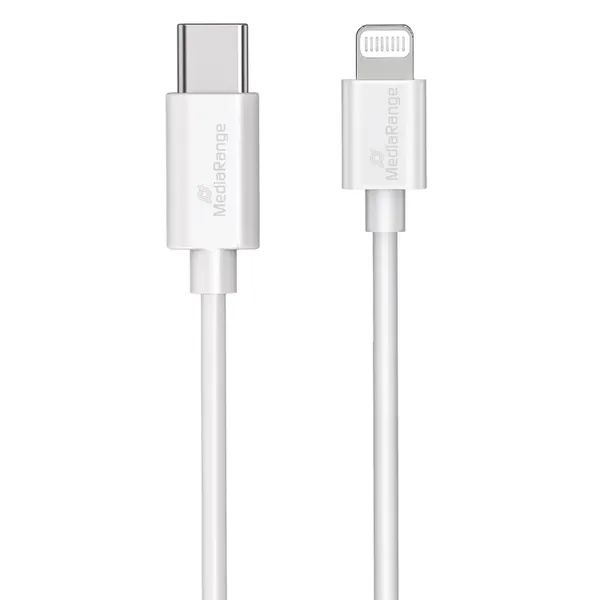 MediaRange Apple Lightning to USB Type-C Charge and Sync Cable 1m White