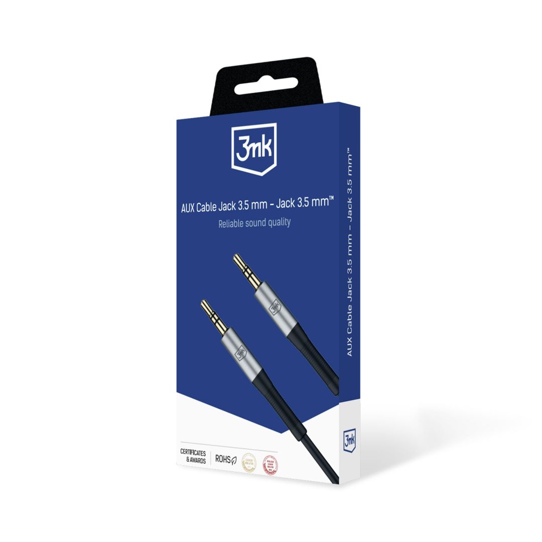 3mk AUX Jack 3,5mm - Jack 3,5mm cable 1m Black