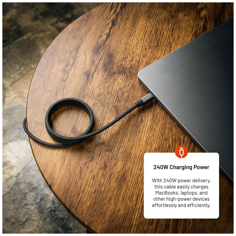FIXED Magnetic Braided Cable USB-C/USB-C, 1,2m USB2.0 240W Gray