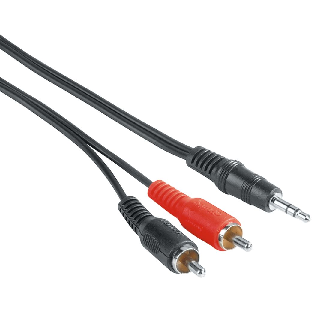 Hama ECO 3,5mm Jack Plug - 2 RCA Plugs hosszabítókábel 5m Black