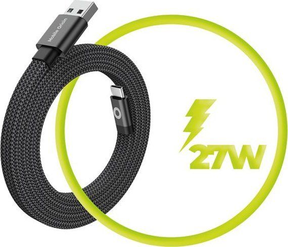 Mobile Origin Magnetic Flat Patented Original Cable USB-A to USB-C 1m Black  