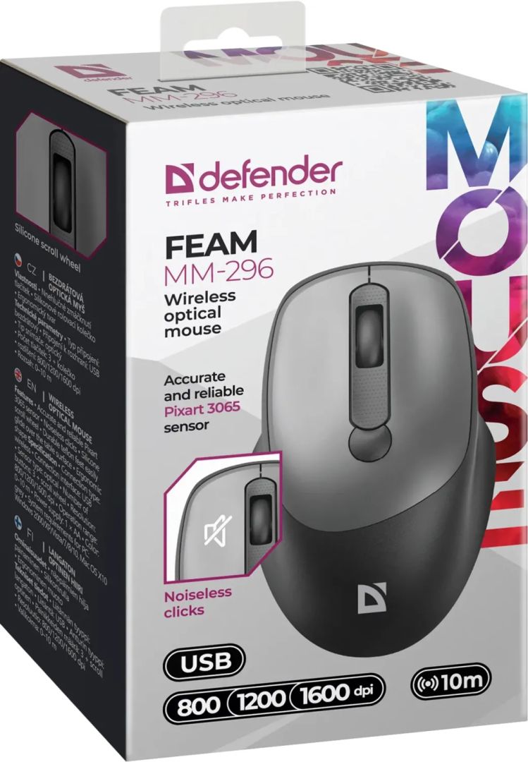 Defender Feam MM-296 Wireless Mouse Black