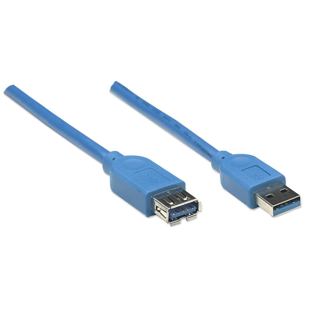 Manhattan USB 3.0 Type-A Extension Cable 2m Blue