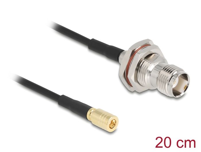 DeLock Antenna Cable TNC jack to SMB plug RG-174 20cm Black