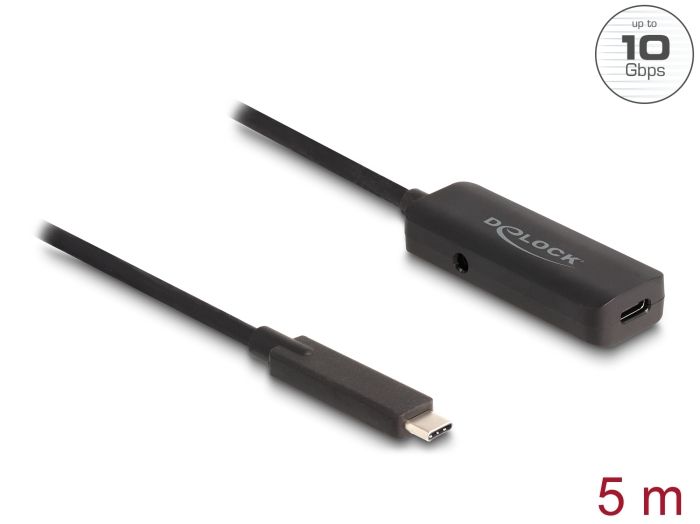 DeLock Active USB 10 Gbps extension cable USB Type-C 5m Black