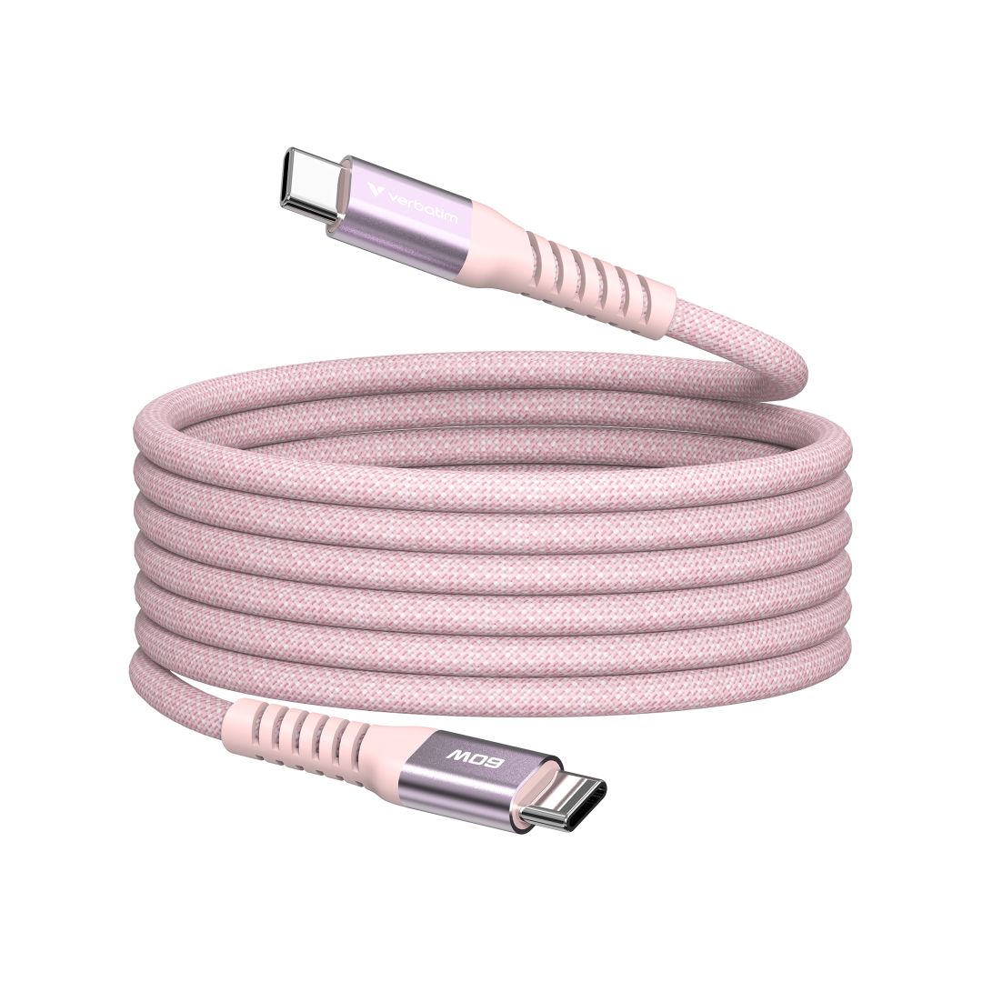 Verbatim Sync&Charge USB-C/USB-C 60W Magnetic cable 1,2m Pink