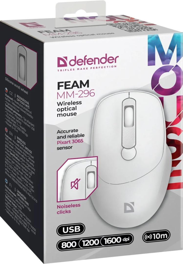 Defender Feam MM-296 Wireless Mouse White