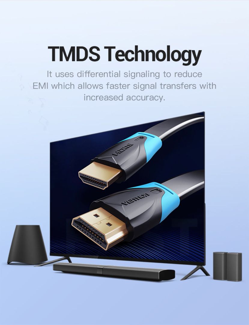 Vention Vention Flat HDMI cable 5m Black