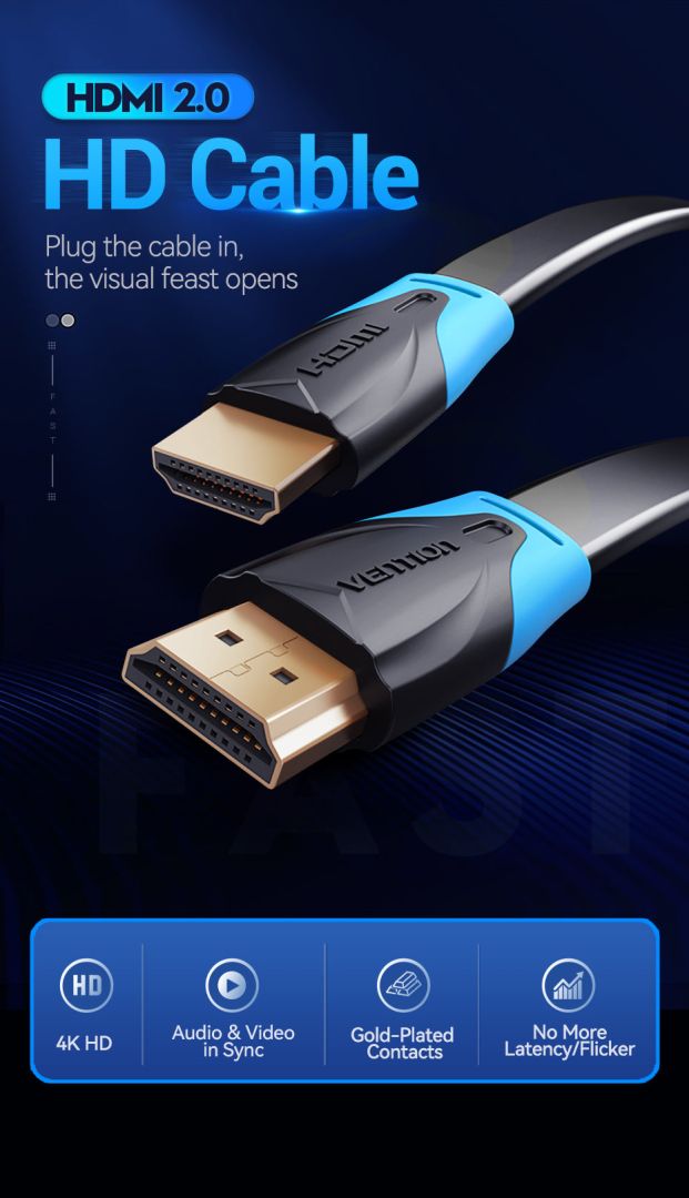Vention Vention Flat HDMI cable 5m Black