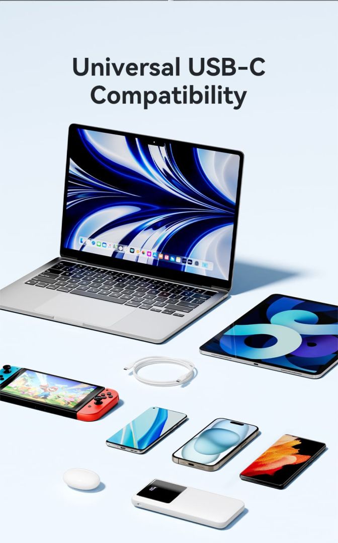 Vention USB 2.0 Type-C Male to Type-C Male 3A Cable 1m White