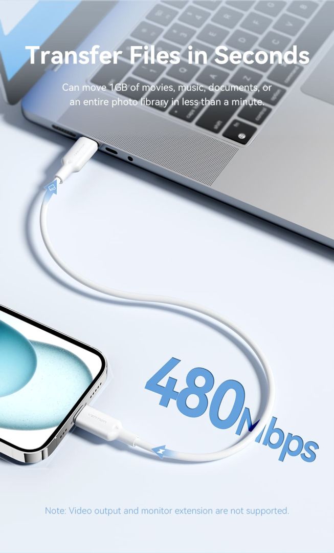 Vention USB 2.0 Type-C Male to Type-C Male 3A Cable 1m Black