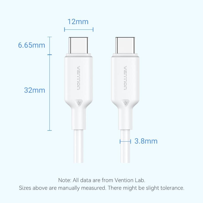 Vention USB 2.0 Type-C Male to Type-C Male 3A Cable 2m Black