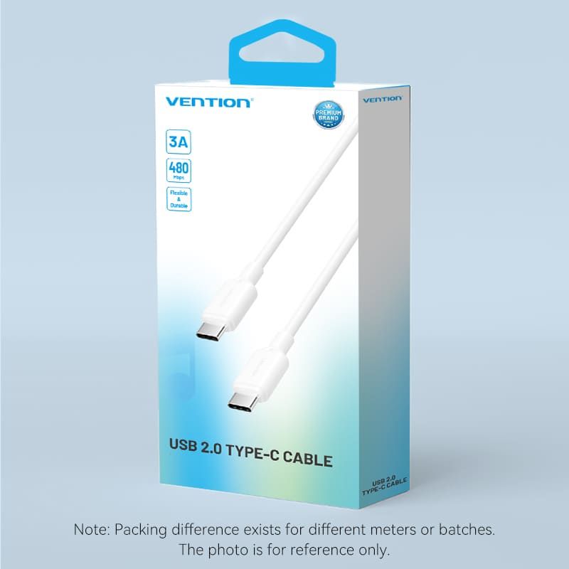 Vention USB 2.0 Type-C Male to Type-C Male 3A Cable 2m Black