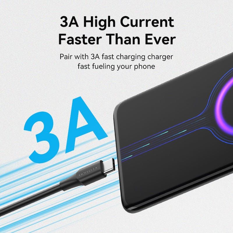 Vention USB-A 2.0/M to USB-C/M cable 1,5m Black