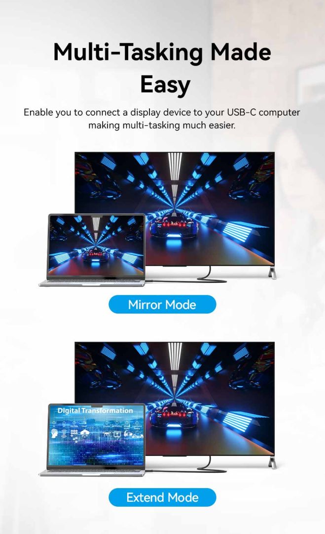 Vention USB-C to DP 4K HD cable 2m Black