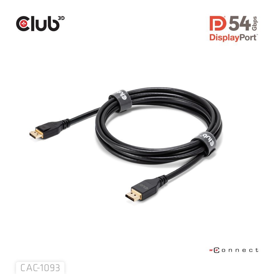 Club3D DisplayPort 2.1 DP54 VESA Certified Cable 8K120Hz 3m Black