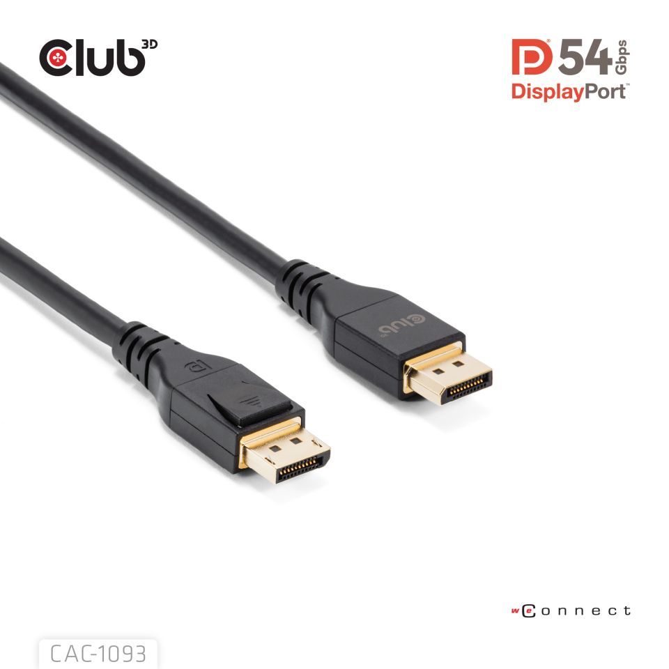 Club3D DisplayPort 2.1 DP54 VESA Certified Cable 8K120Hz 3m Black