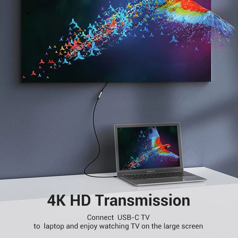 Vention Cotton Braided USB-C 3.1 Extension cable 1m Black