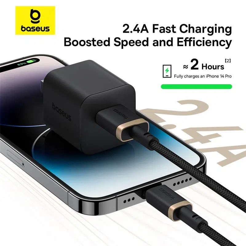 Baseus Dura Series 2.4A USB to Lightning Fast Charging cable 2m Black/Gold