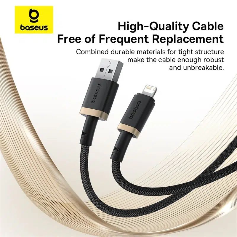 Baseus Dura Series 2.4A USB to Lightning Fast Charging cable 2m Black/Gold