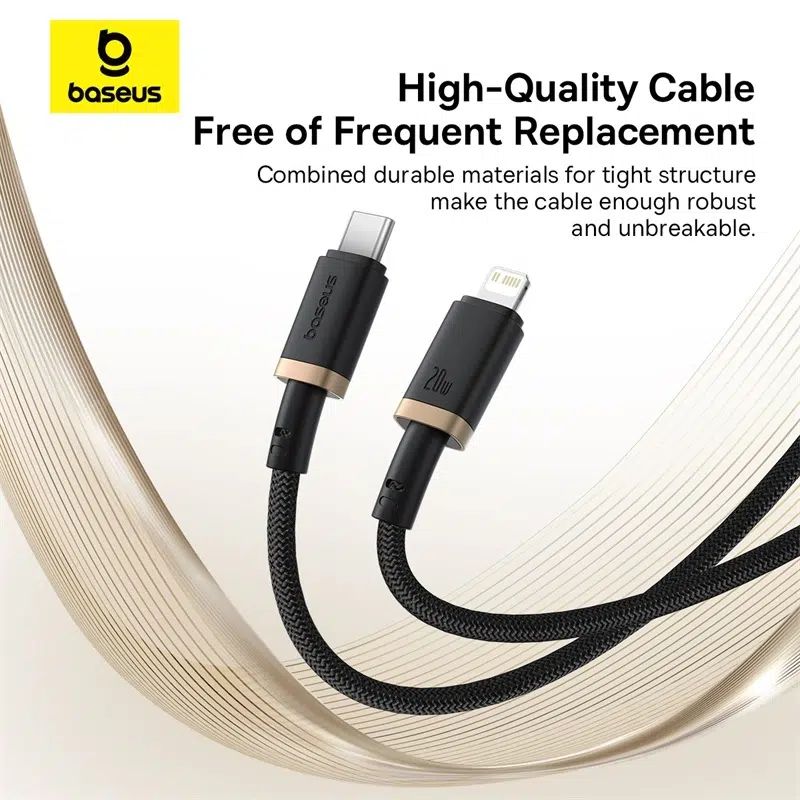 Baseus Dura Series 20W Type-C to Lightning Fast Charging Cable 1m Black/Gold