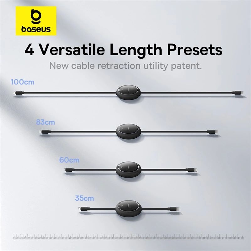 Baseus Free2Pull Retractable 20W Type-C to Lightning Charging cable 1m Black