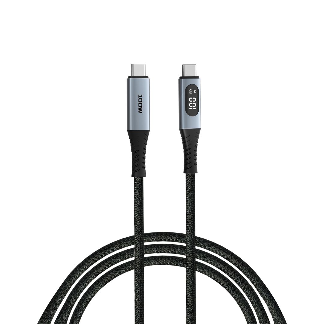 Verbatim Sync & Charge 100W Cable with Power Display 1,2m Black