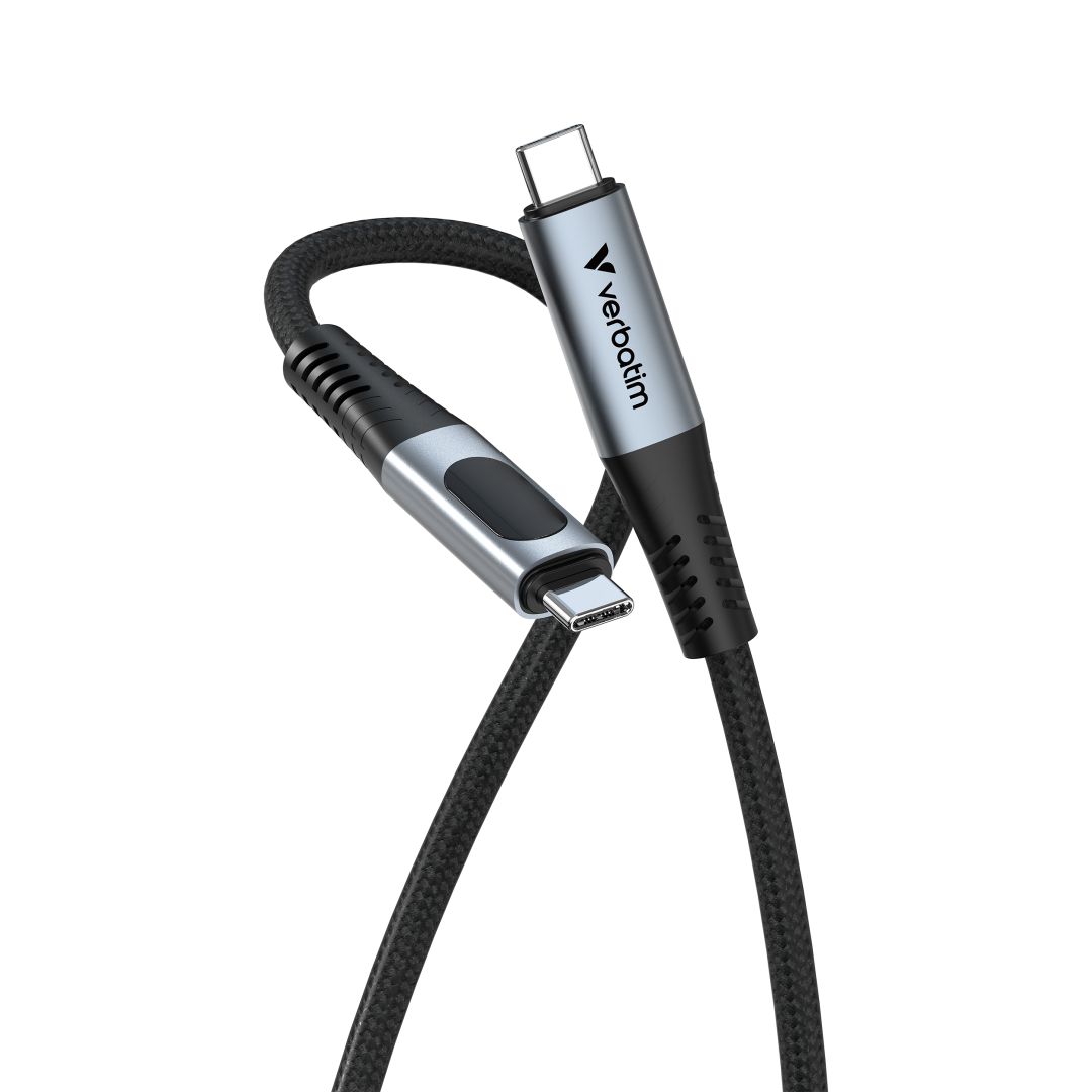 Verbatim Sync & Charge 100W Cable with Power Display 1,2m Black