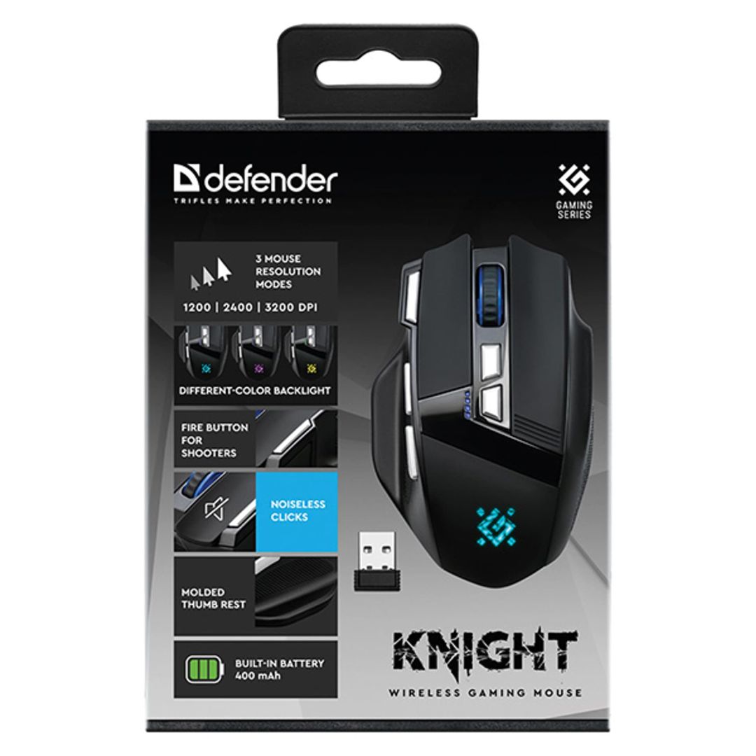 Defender Knight GM-885 Wireless Gaming Mouse Black