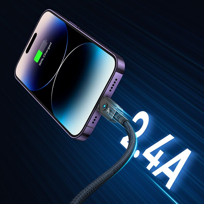 Baseus Unbreakable Series 2.4A USB to Lightning Fast Charging Data cable 2m Black