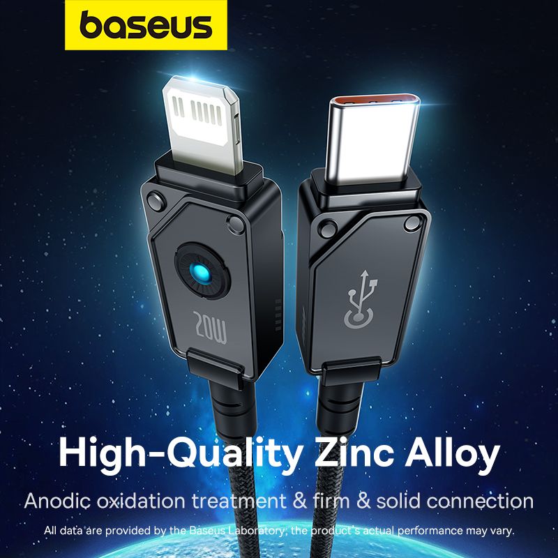 Baseus Unbreakable Series Fast Charging Data Cable Type-C to Lightning 20W Cluster 1m Black