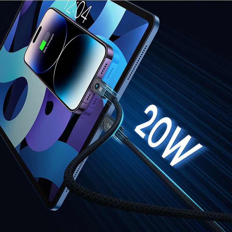 Baseus Unbreakable Series Fast Charging Data Cable Type-C to Lightning 20W Cluster 1m Black