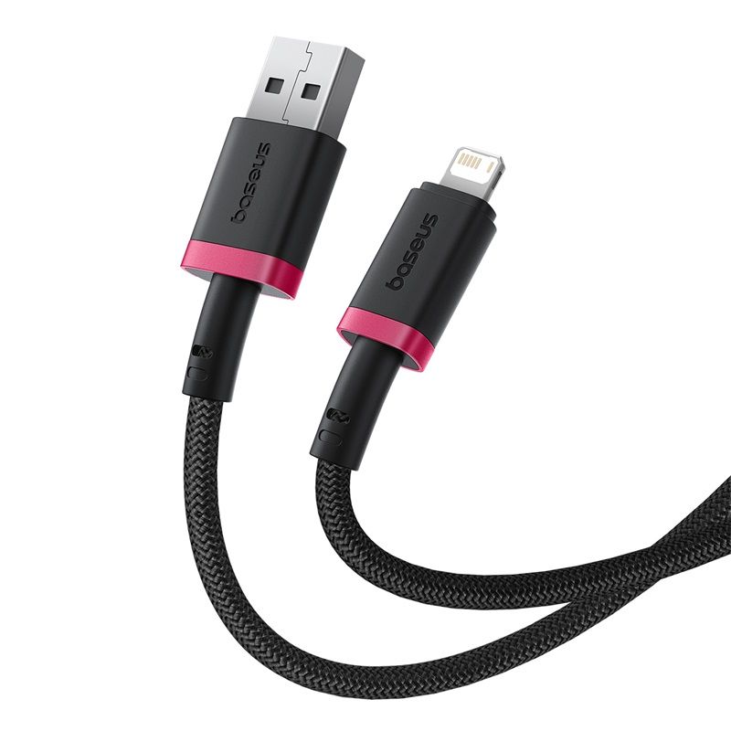 Baseus Dura Type A to IP 2.4A fast charging cable 1m Black/Red