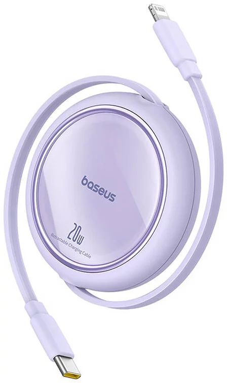Baseus Free2Pull Expandable USB C to iP Ligtning 20W fast charging cable 1m Purple