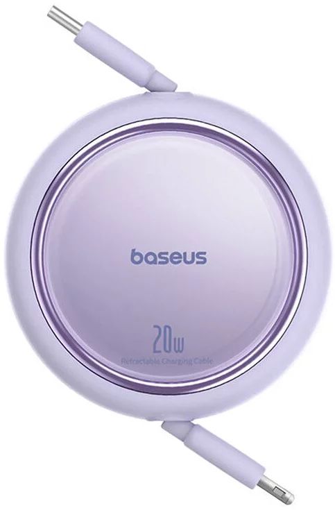 Baseus Free2Pull Expandable USB C to iP Ligtning 20W fast charging cable 1m Purple