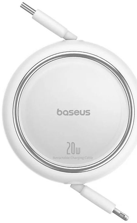 Baseus Free2Pull Expandable USB C to iP Ligtning 20W fast charging cable 1m White