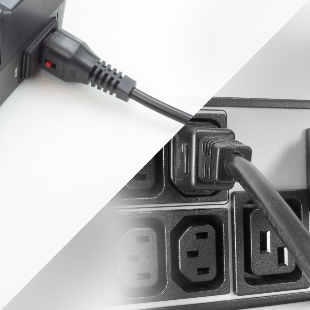 ACT AK5033 Powercord C13 IEC Lock - C14 1m Black