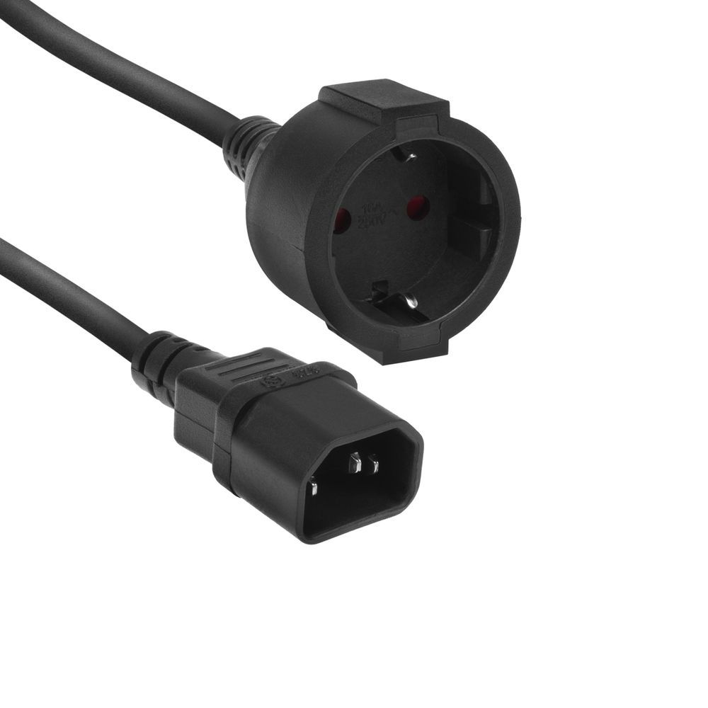 ACT AK5250 Powercord C14 IEC - CEE 0,2m Black