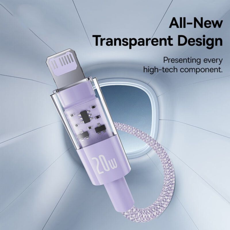 Baseus Gem USB-C to iP lightning fast charging cable 20W 2m Purple