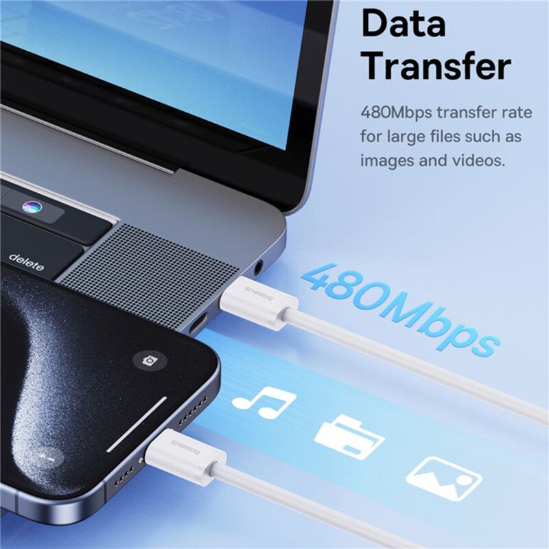 Baseus Superior USB C to USB C 30W data cable 2m White