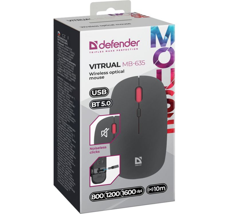 Defender Virtual MB-635 Wireless Bluetooth Mouse Black