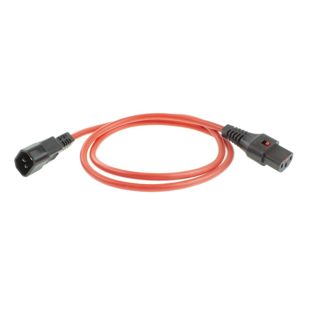 ACT PC1387 Powercord C13 IEC Lock - C14 3m Red