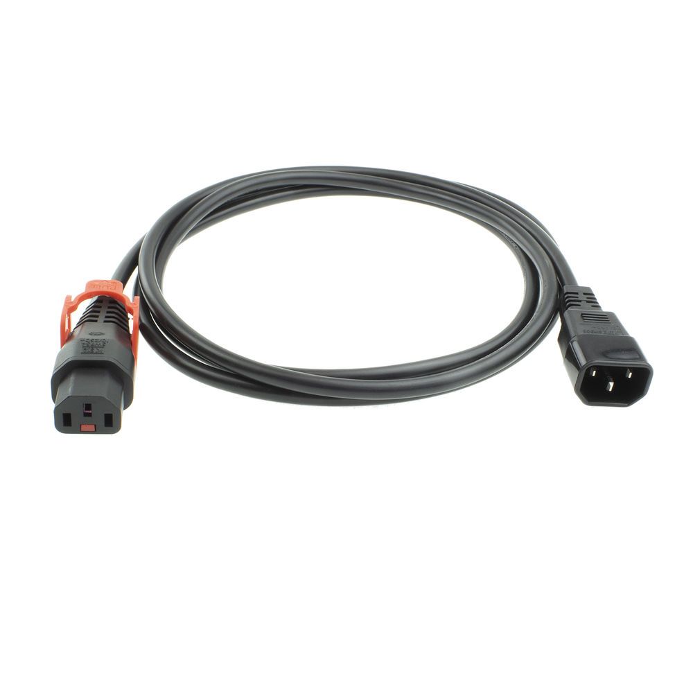 ACT Powercord C13 IEC Lock+ - C14 1m Black
